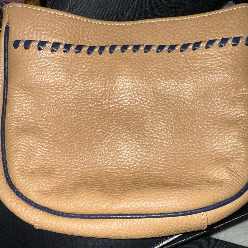Sundance Tan and Navy Crossbody Bag